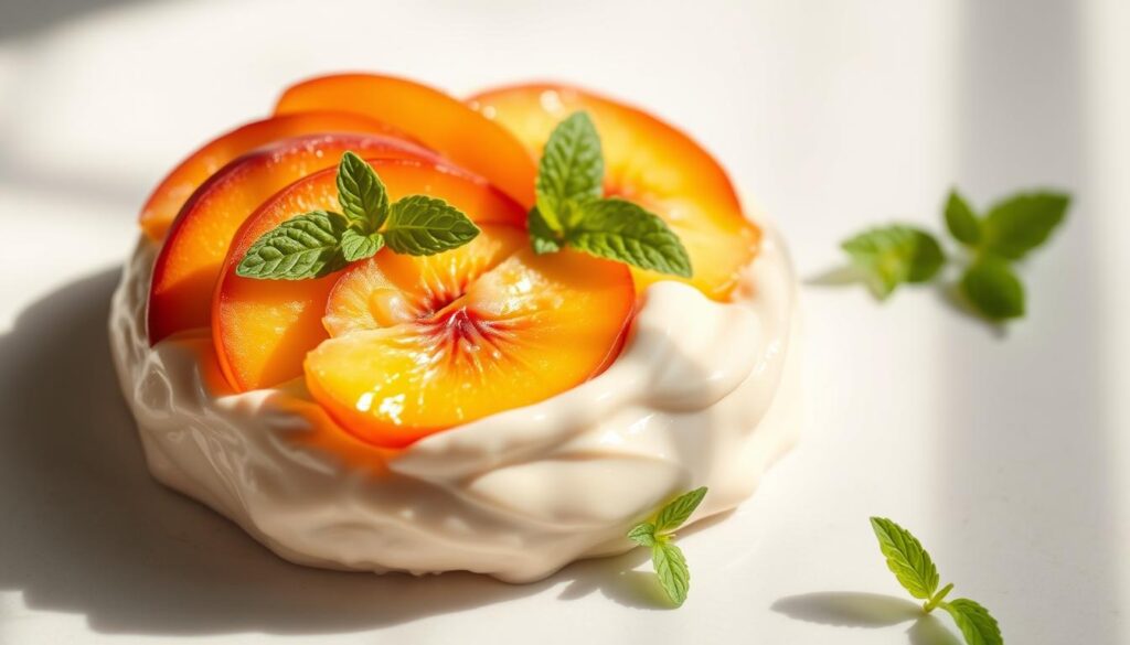 Peaches and cream dessert