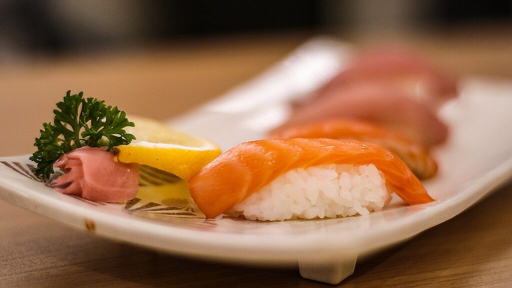 Sushi Order Topped with Salmon