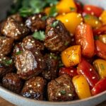 Air Fryer Honey Garlic Steak Sweet Pepper Bites